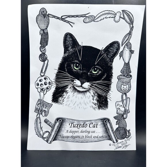 Shane Slayer Signed Tuxedo Cat 2017 8 X 11 A Dapper Darling Black And White - Picture 1 of 6